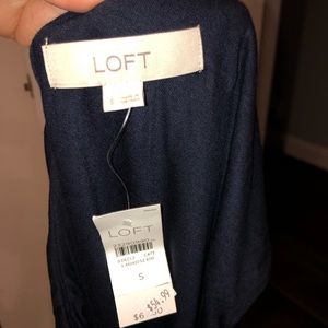 Navy one shoulder jersey dress